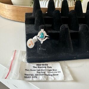 Blue and Silver Vintage-Inspired Ring with Square Setting